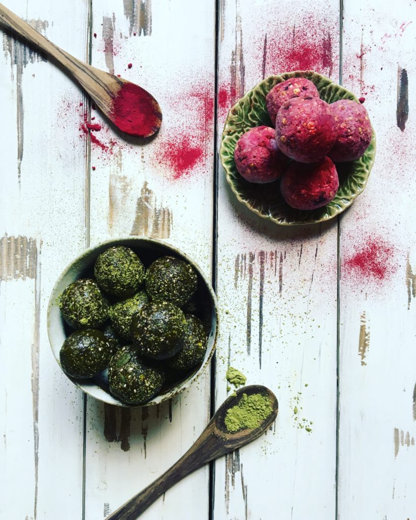 energy balls matcha moringa et framboises coco