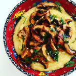 polenta crémeuse, champignons sautés