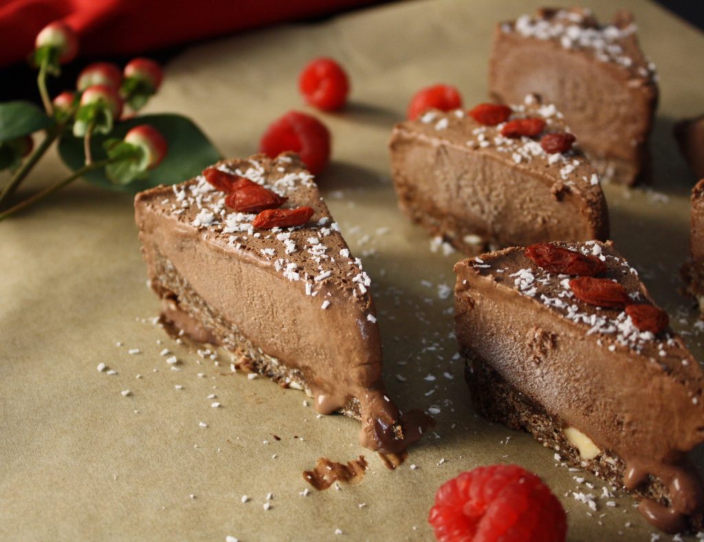 Gâteau chocolat cru pour noël